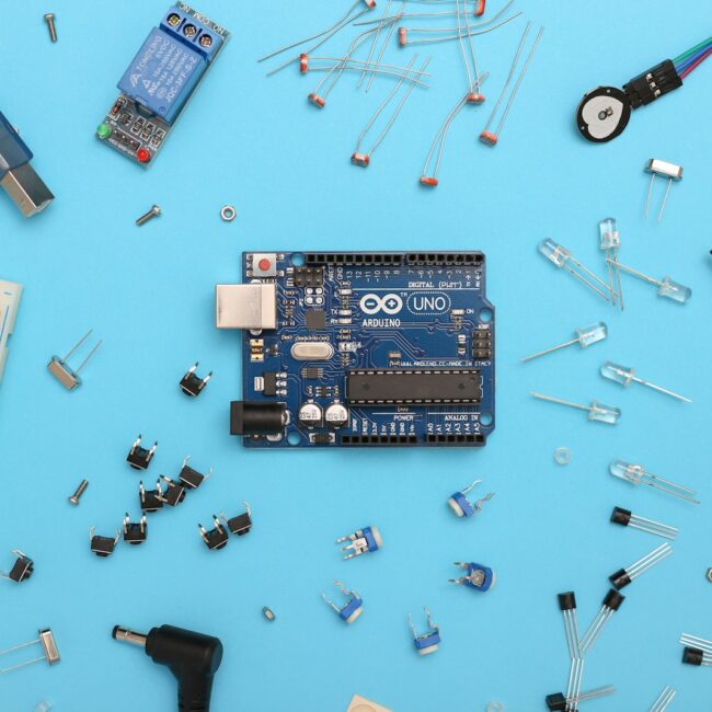blue and black circuit board
